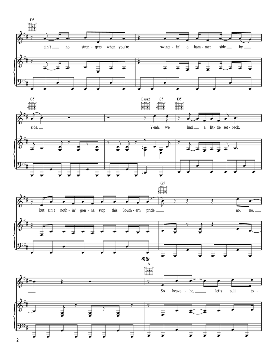 Raise The Barn Raise The Barn Piano, Vocal, Guitar scores gallery preview page 2