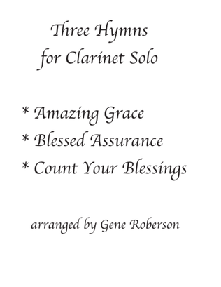 Book cover for Three Hymns for Clarinet Solo w piano
