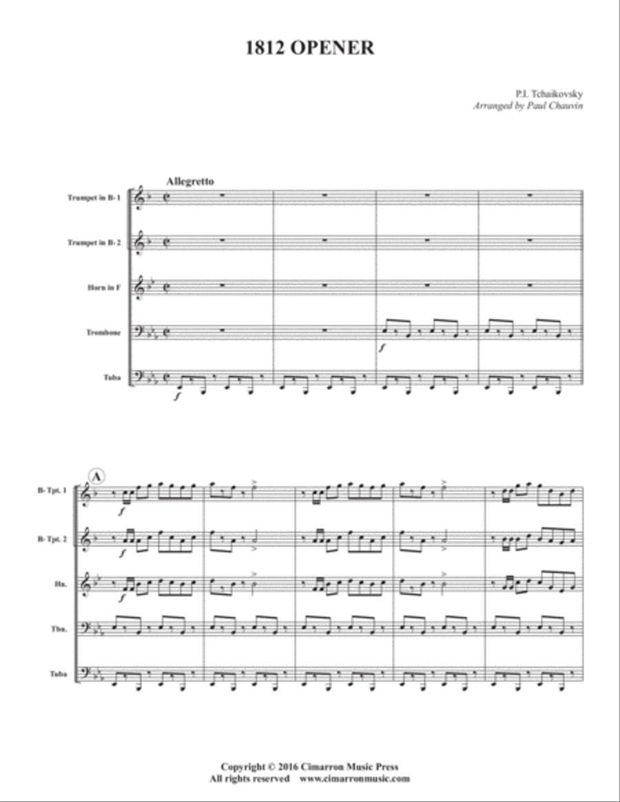 1812 Opener Brass Quintet scores gallery preview page 2