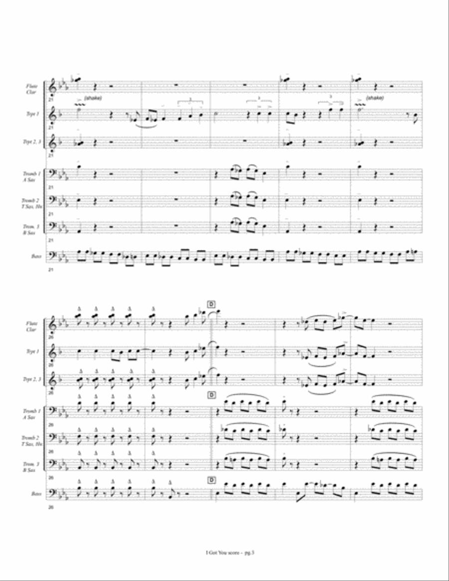 I Got You (I Feel Good) Jazz Ensemble scores gallery preview page 3