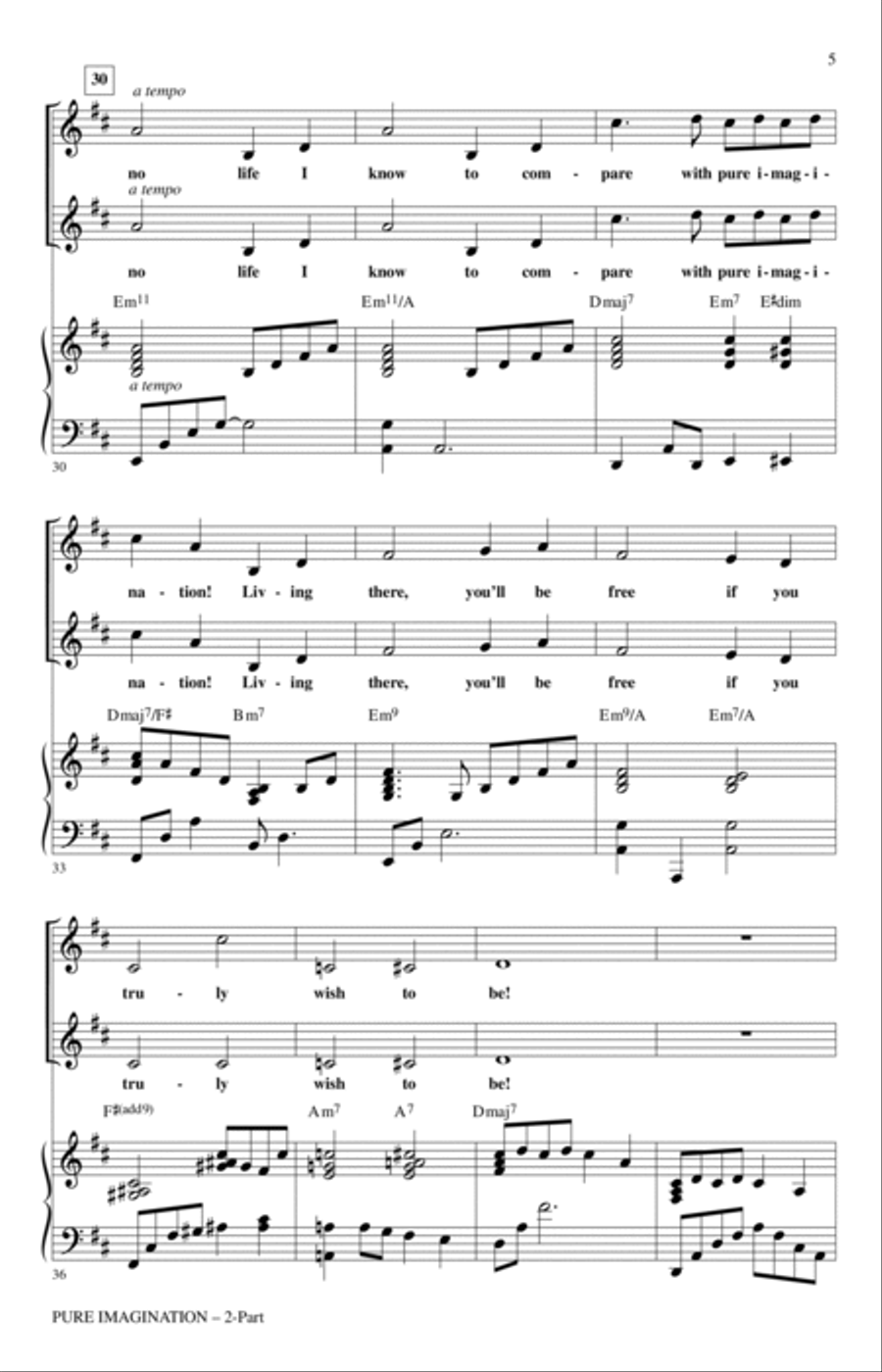 Pure Imagination (from Willy Wonka & The Chocolate Factory) (arr. Audrey Snyder) 2-Part scores gallery preview page 4