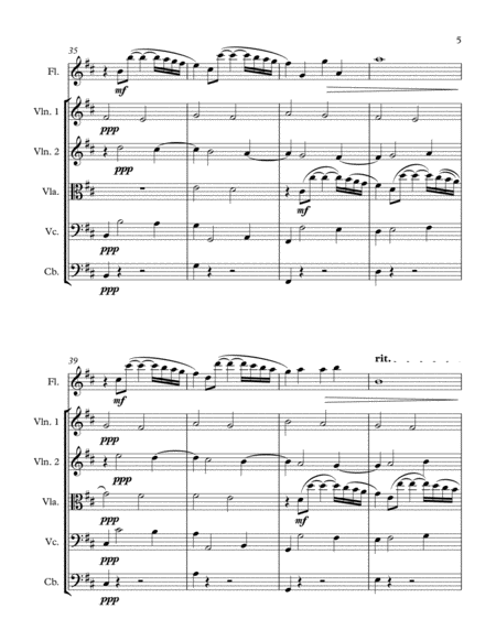 Adagietto for Flute and Strings (score and parts) image number null