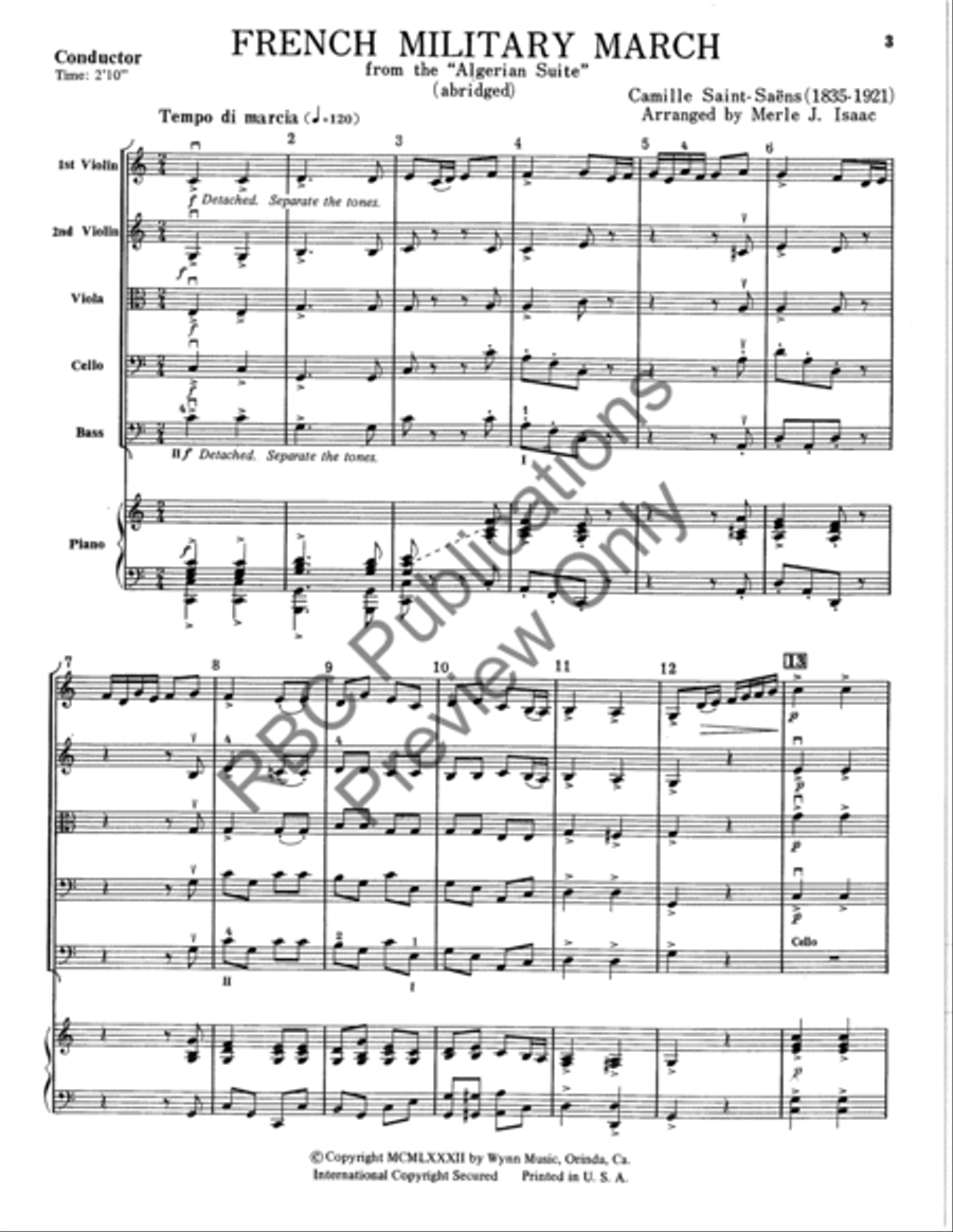 French Military March (Score) String Orchestra scores gallery preview page 4
