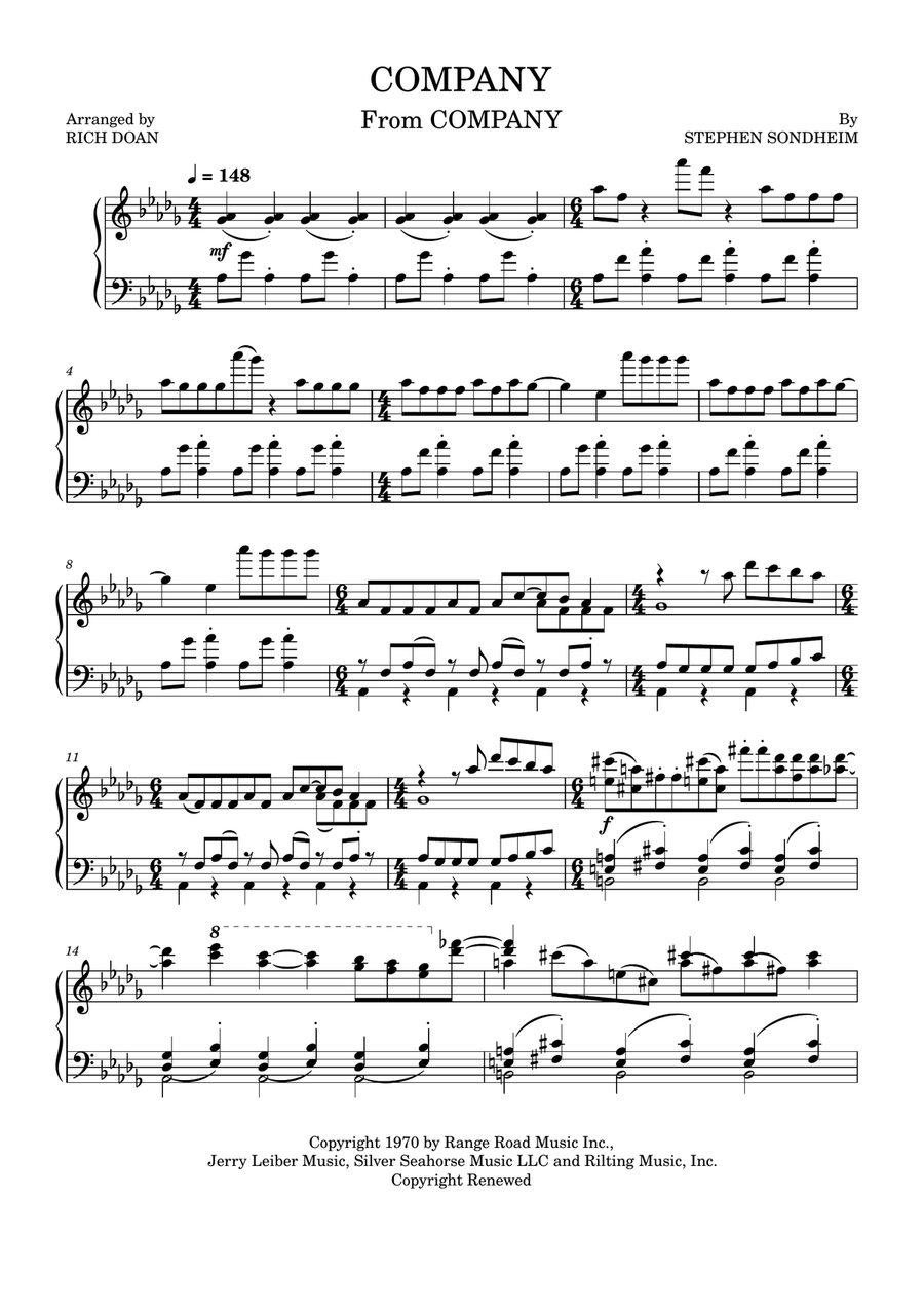 Company Company Piano Solo scores gallery preview page 1