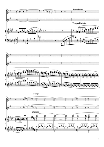 "Liebesträume No. 3" (Asdur) Piano trio / Tenor saxophone duo