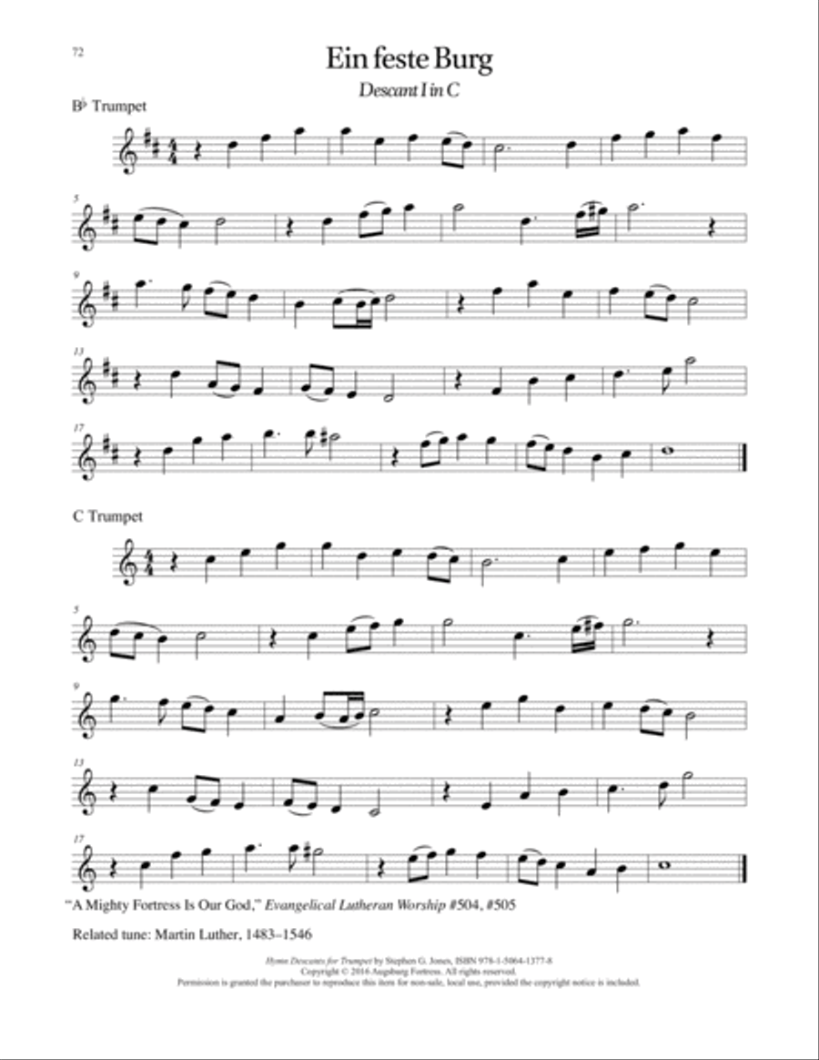 Hymn Descants for Trumpet C Trumpet scores gallery preview page 73