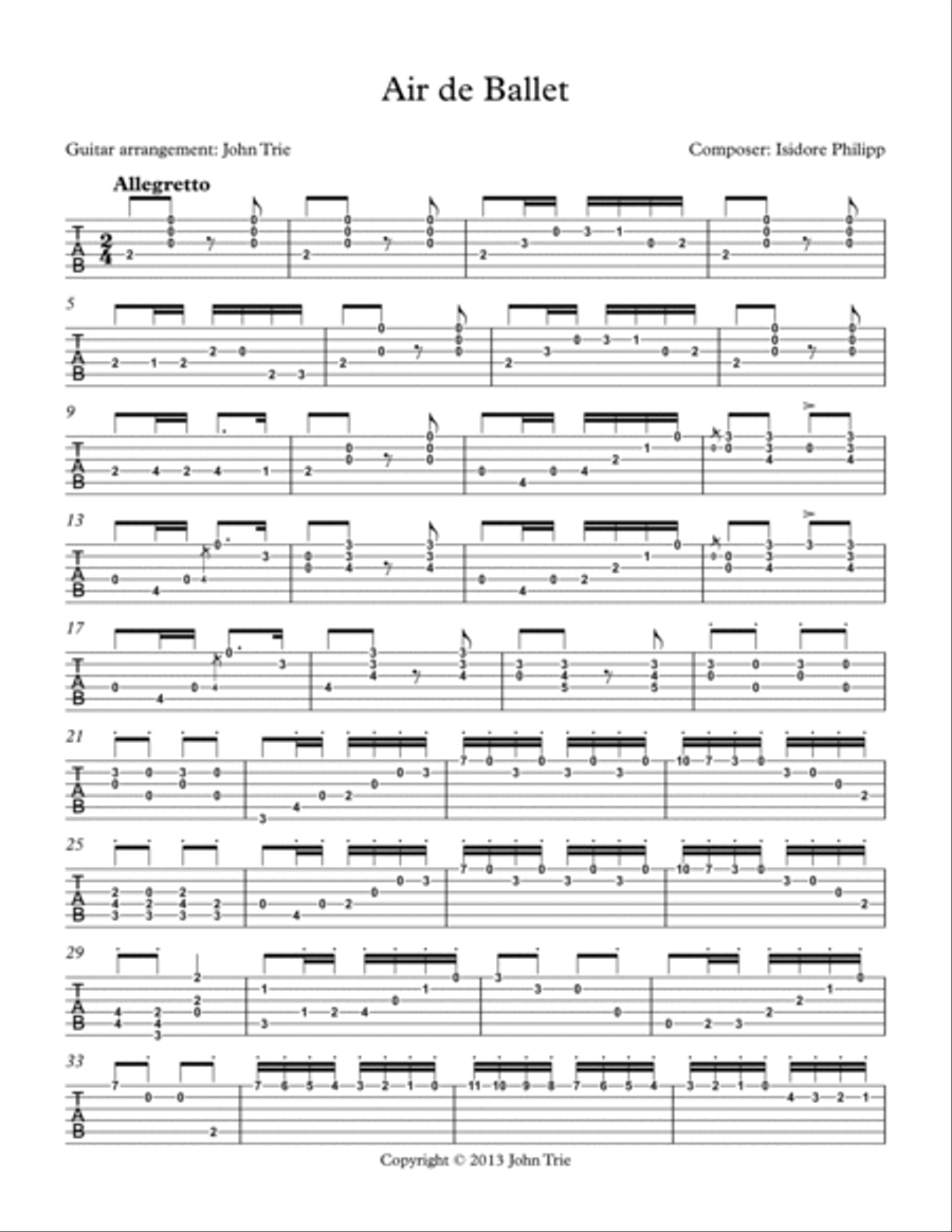 Air de ballet - tab Air de ballet - tab Acoustic Guitar scores gallery preview page 2