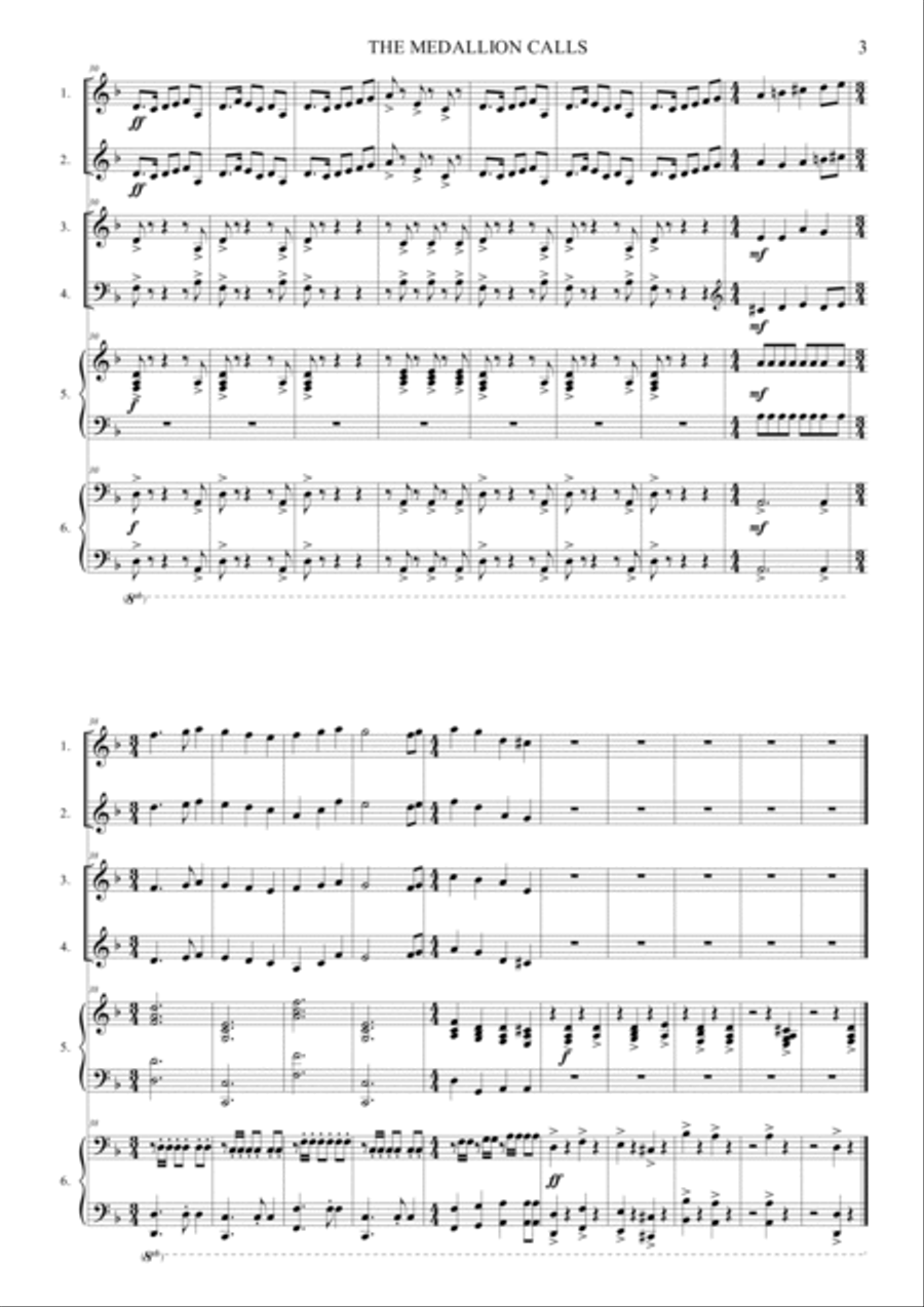 The Medallion Calls Large Ensemble scores gallery preview page 3