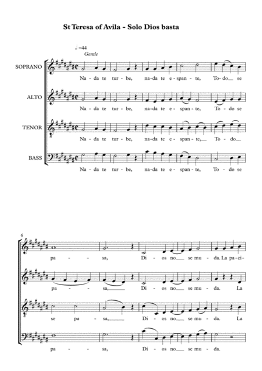 Prayer of St Teresa Small Ensemble scores gallery preview page 1