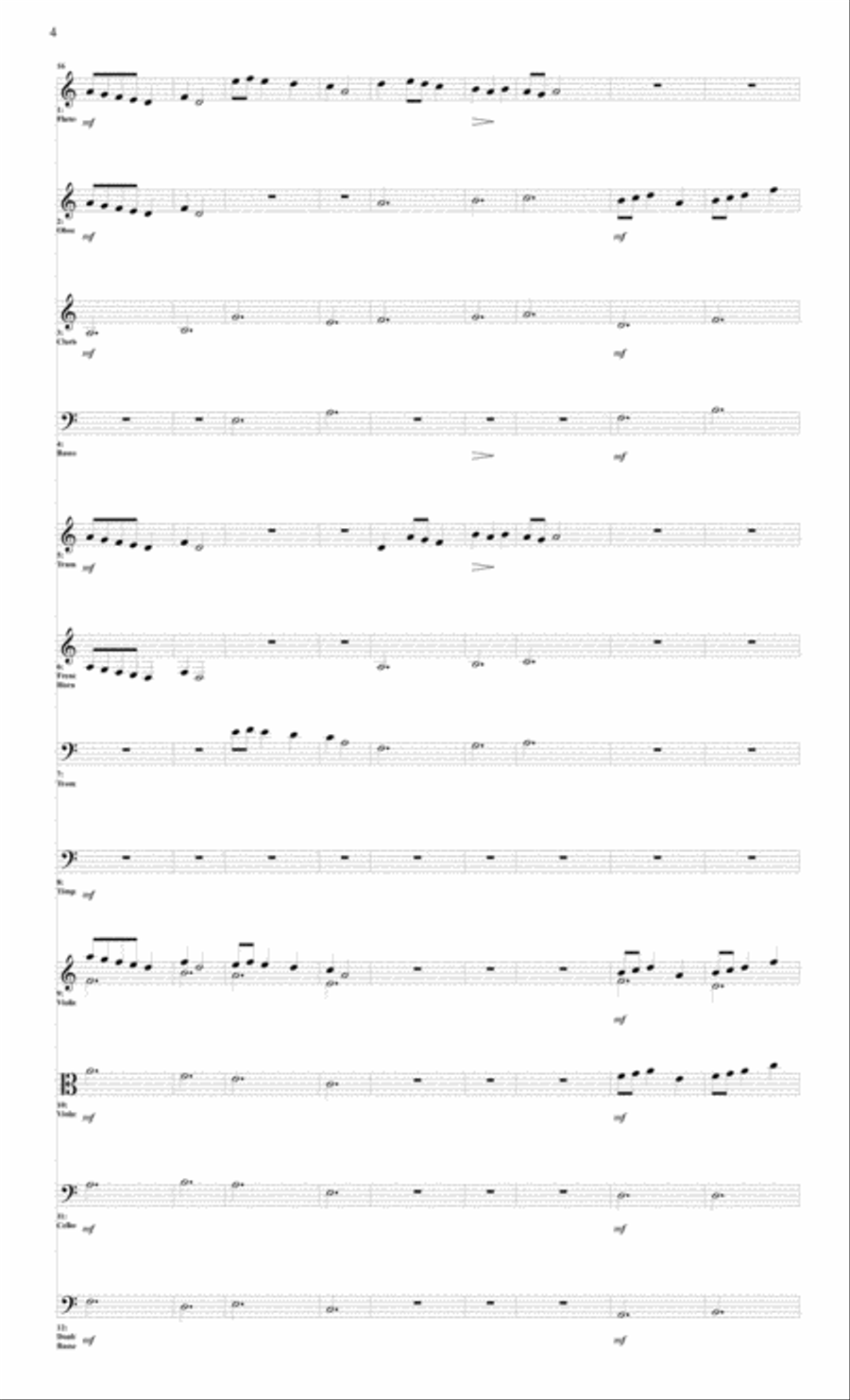 Symphony # 2 First Movement Small Ensemble scores gallery preview page 4