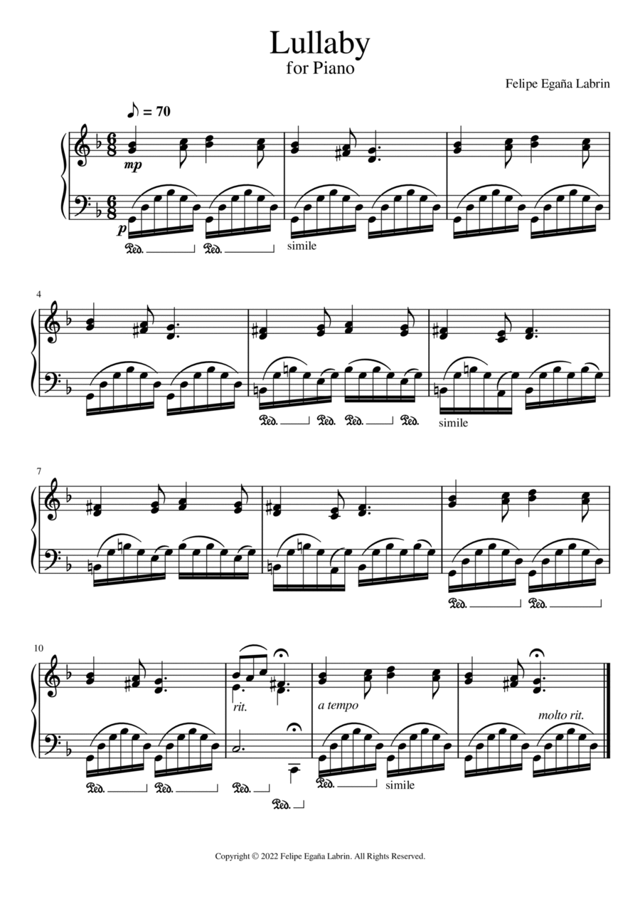 Lullaby Lullaby Chamber Music scores gallery preview page 1