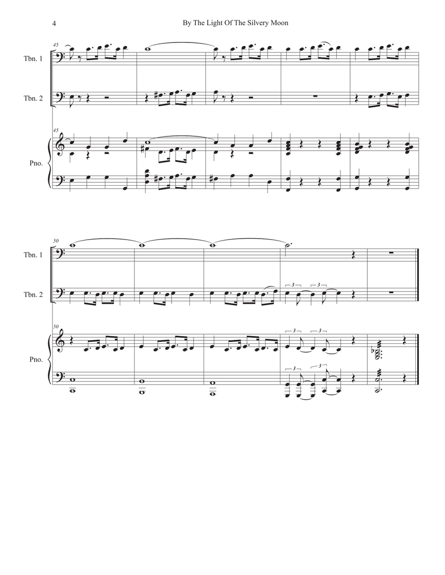 By The Light Of The Silvery Moon (Trombone Duet) Trombone Duet scores gallery preview page 4