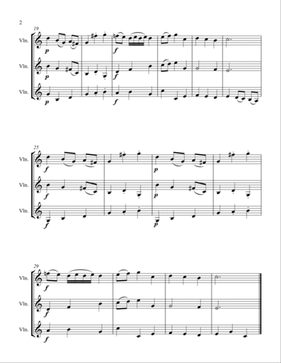 Minuet #3 String Trio scores gallery preview page 2