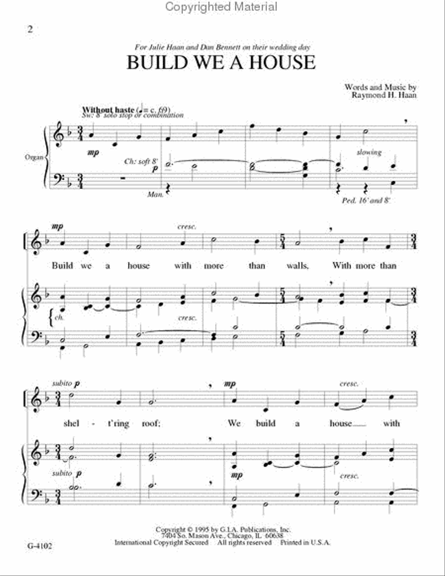 Build We a House Choir scores gallery preview page 2