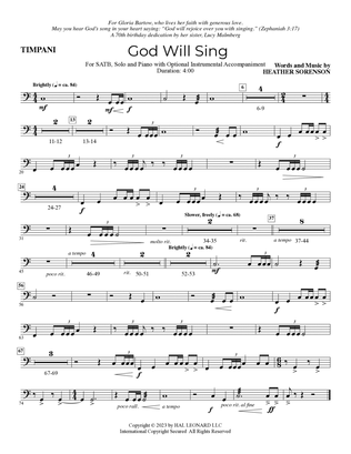 Book cover for God Will Sing - Timpani