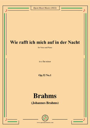 Book cover for Brahms-Wie rafft ich mich auf in der Nacht,Op.32 No.1 in e flat minor