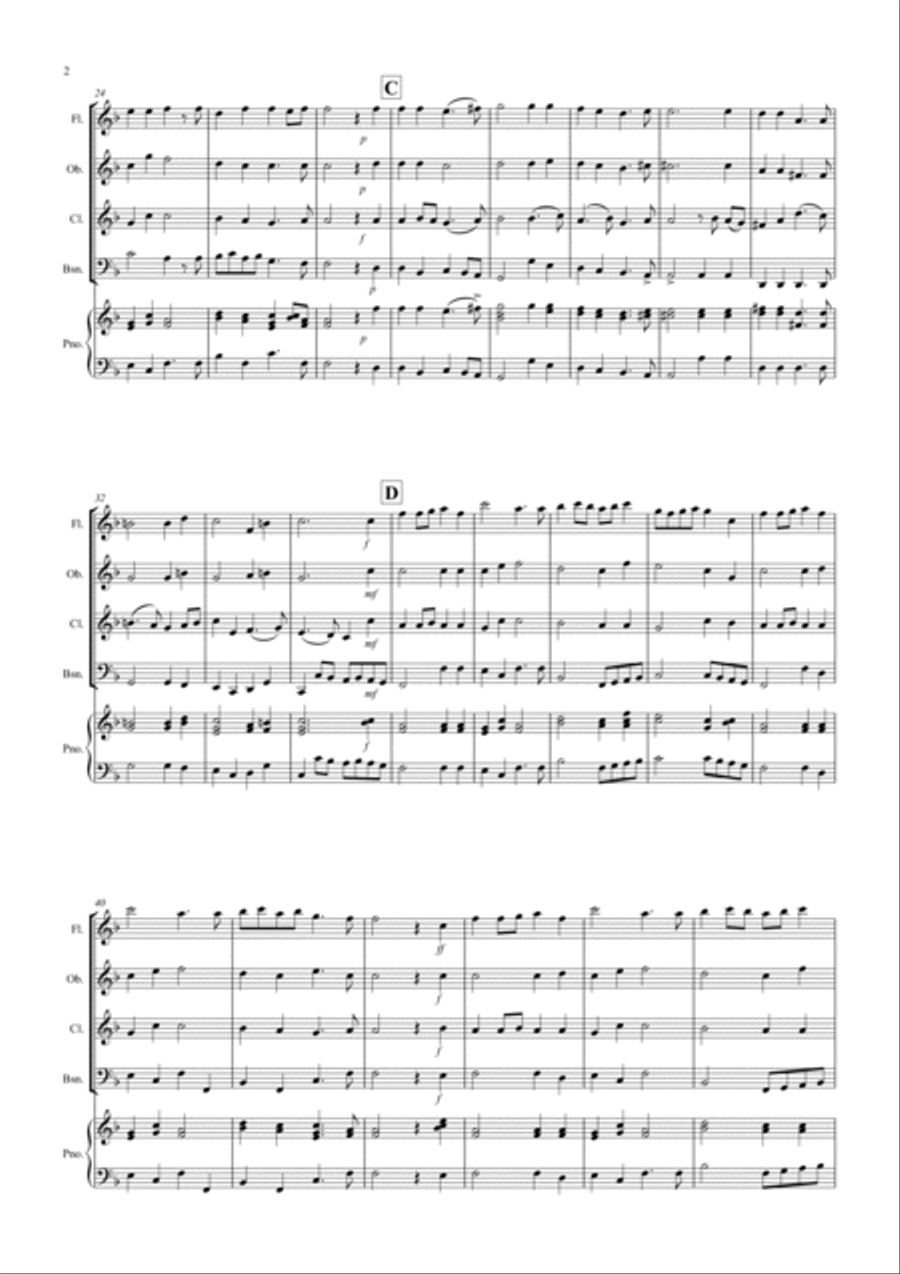 2 Classical Favourites for Wind Quartet (volume three) Woodwind Quartet scores gallery preview page 2