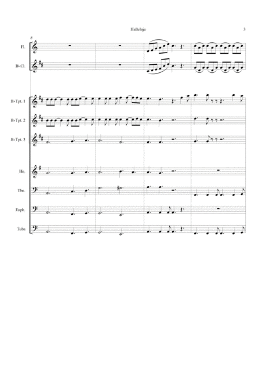 Hallelujah Concert Band scores gallery preview page 3