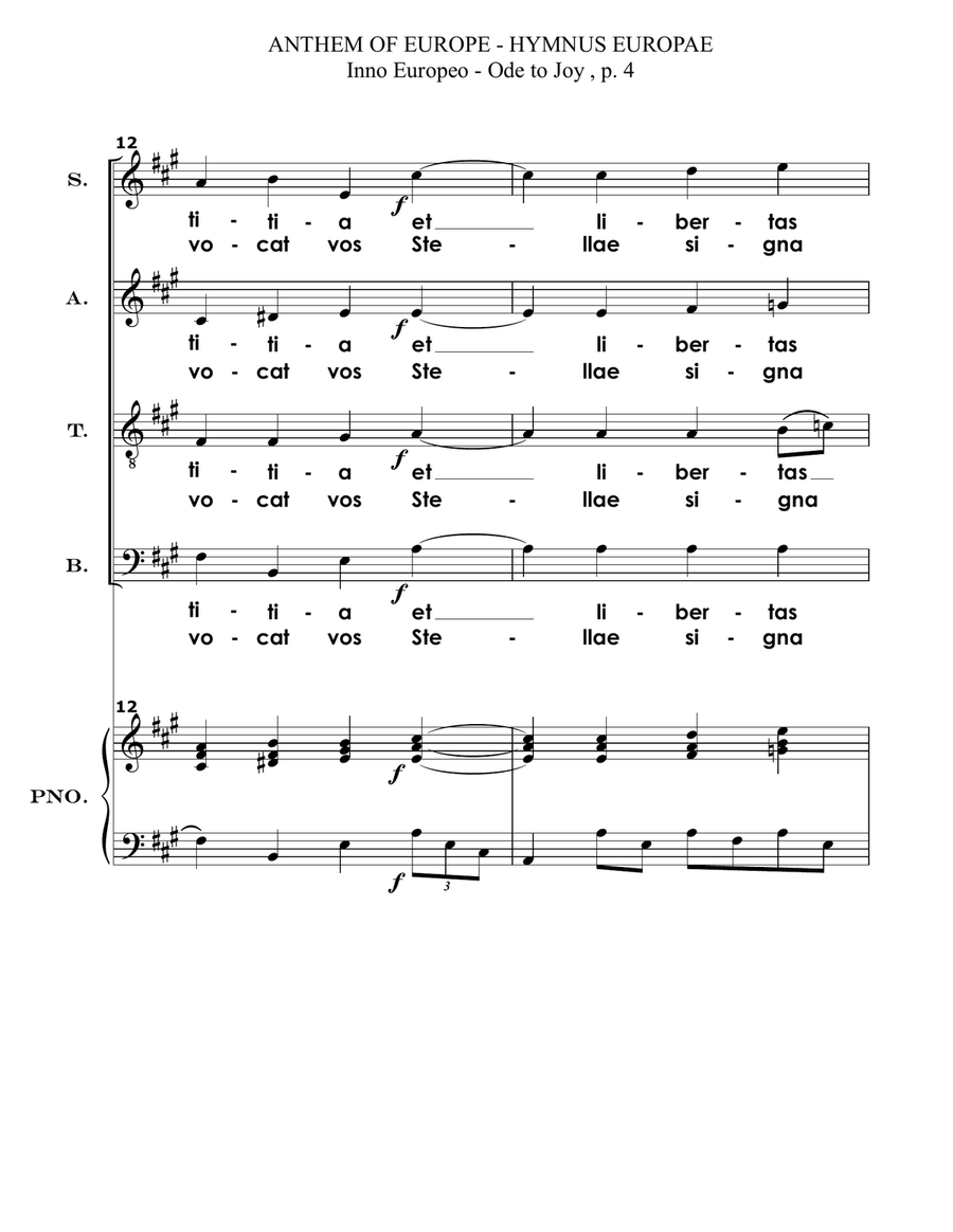 ANTHEM OF EUROPE - HYMNUS EUROPAE 4-Part scores gallery preview page 4