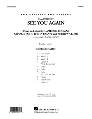 Book cover for See You Again - Conductor Score (Full Score)