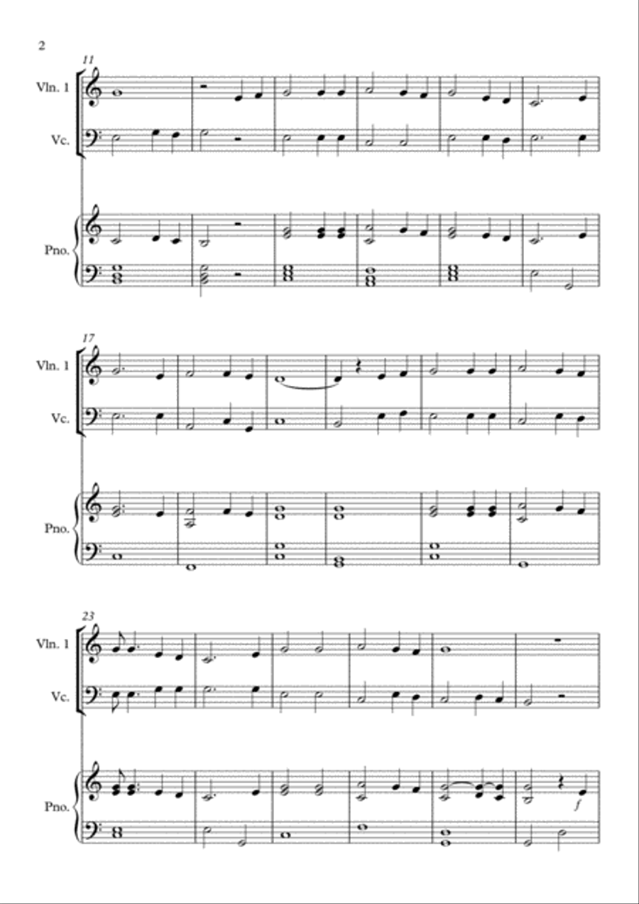 Blowin' In The Wind Piano Trio scores gallery preview page 2