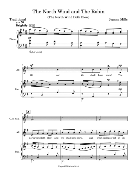 The North Wind and The Robin (The North Wind Doth Blow): A Partner Song for 2-Part Choir image number null