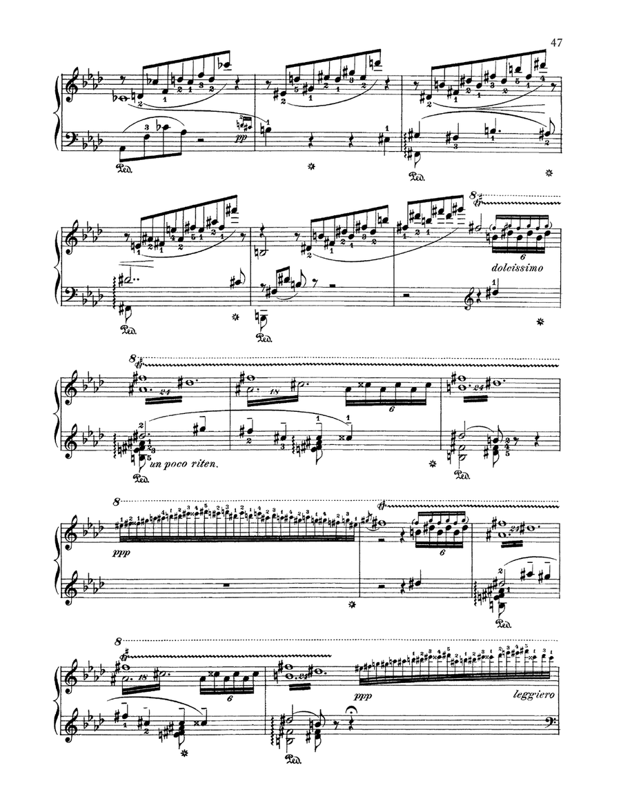 Liebestraum No. 1 In A-Flat Major Piano Solo scores gallery preview page 4