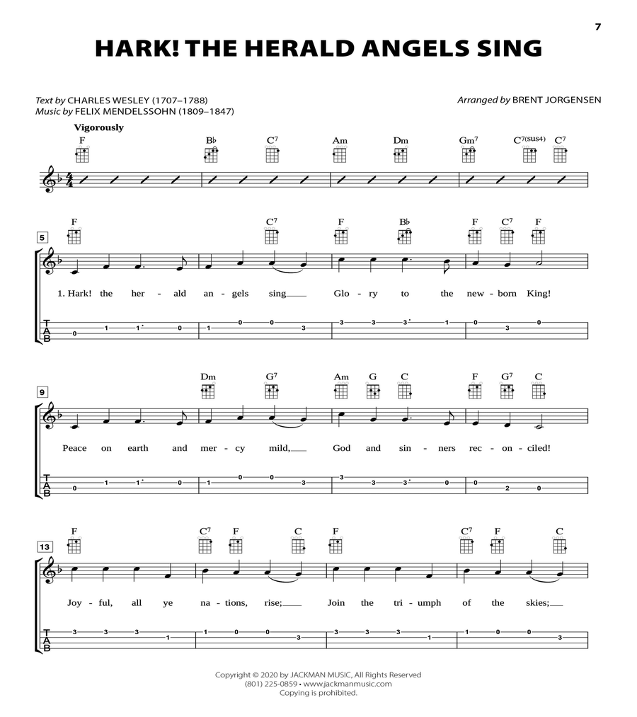 Christmas HYMN-ALONGS - UKULELE Piano Solo scores gallery preview page 2