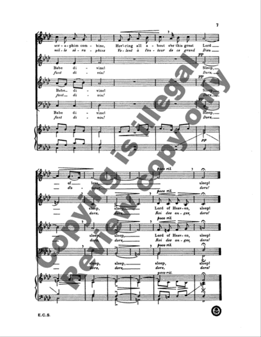 The Slumber of the Infant Jesus (Le Sommeil de l'Enfant Jesus) 4-Part scores gallery preview page 5