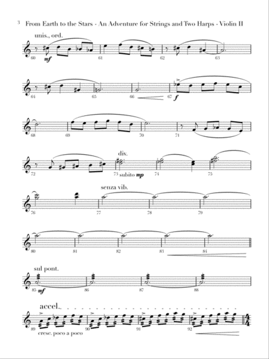 From Earth to the Stars for Strings and Two Harps String Orchestra scores gallery preview page 4