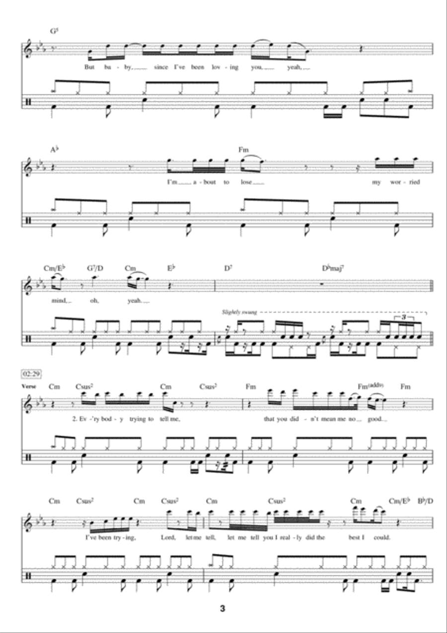 Since I've Been Loving You Drums scores gallery preview page 3
