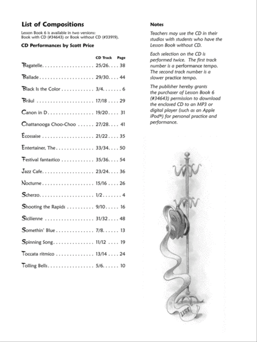 Premier Piano Course Lesson Book, Book 6 Piano Method scores gallery preview page 3