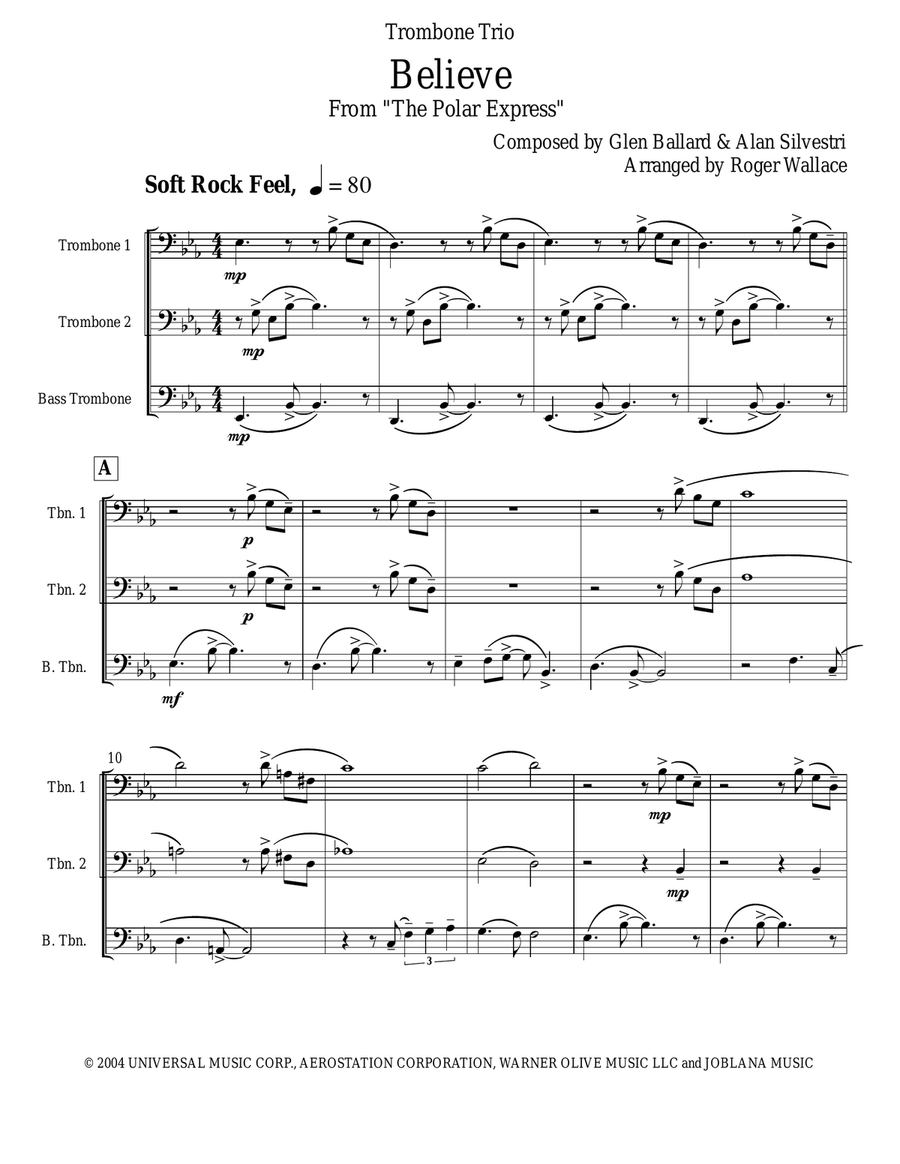 Believe Woodwind Trio scores gallery preview page 1