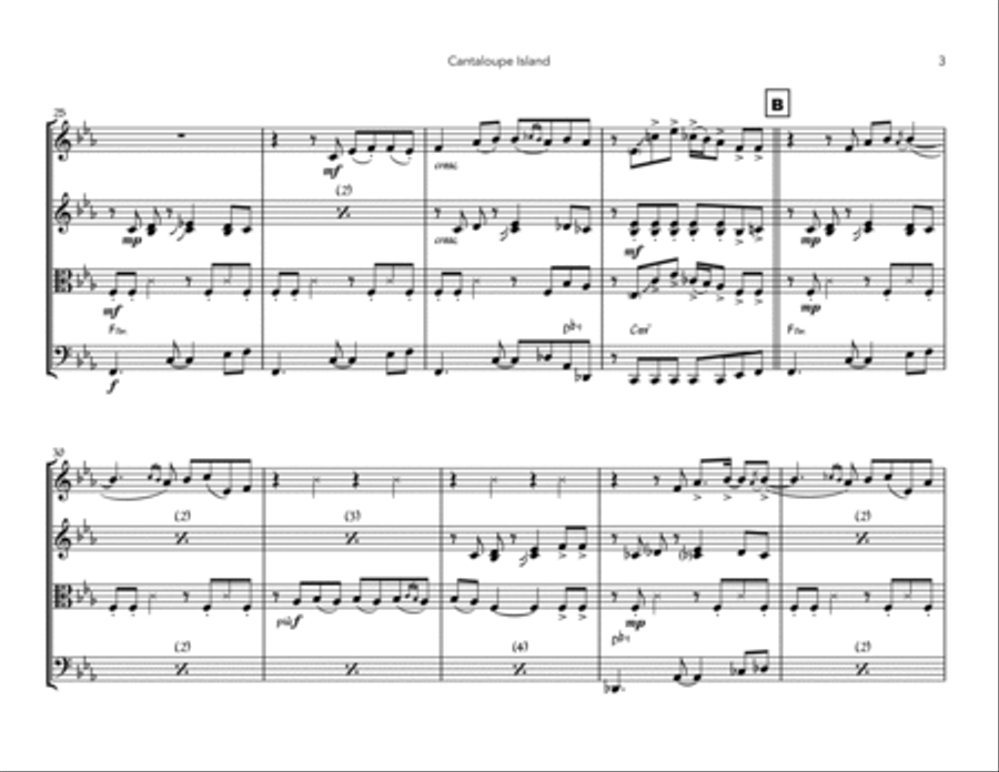 Cantaloupe Island String Quartet scores gallery preview page 3