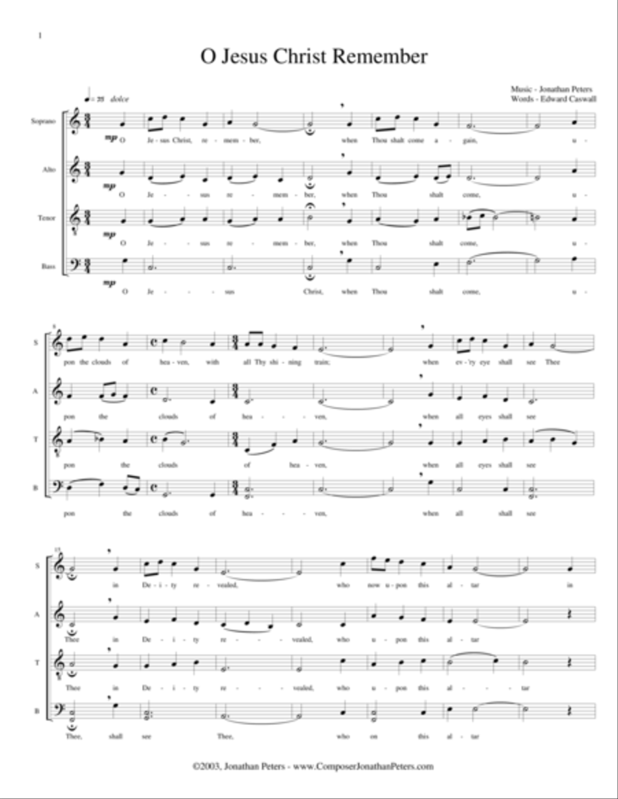 O Jesus Christ Remember Choir scores gallery preview page 1