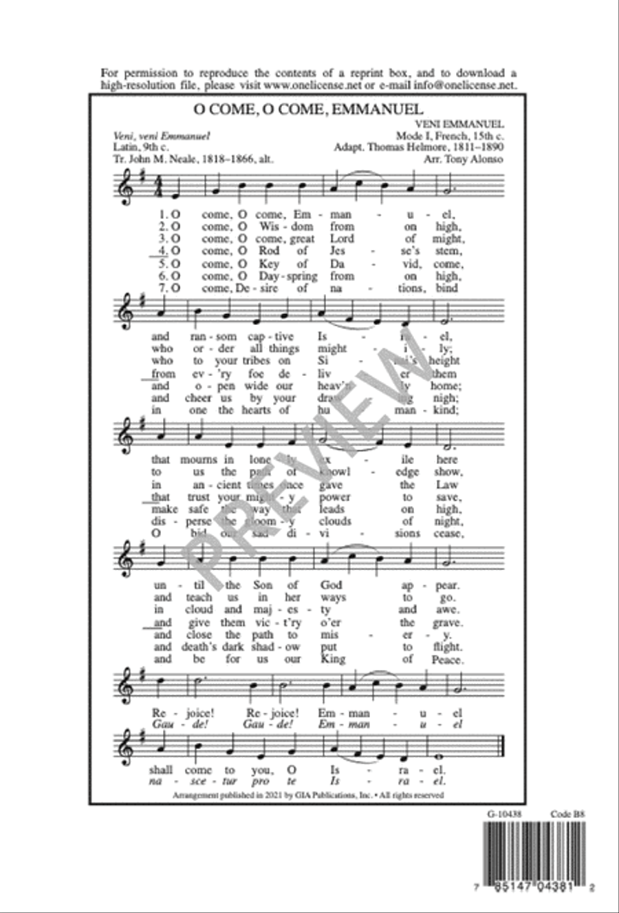 O Come, O Come, Emmanuel O Come, O Come, Emmanuel 3-Part scores gallery preview page 9