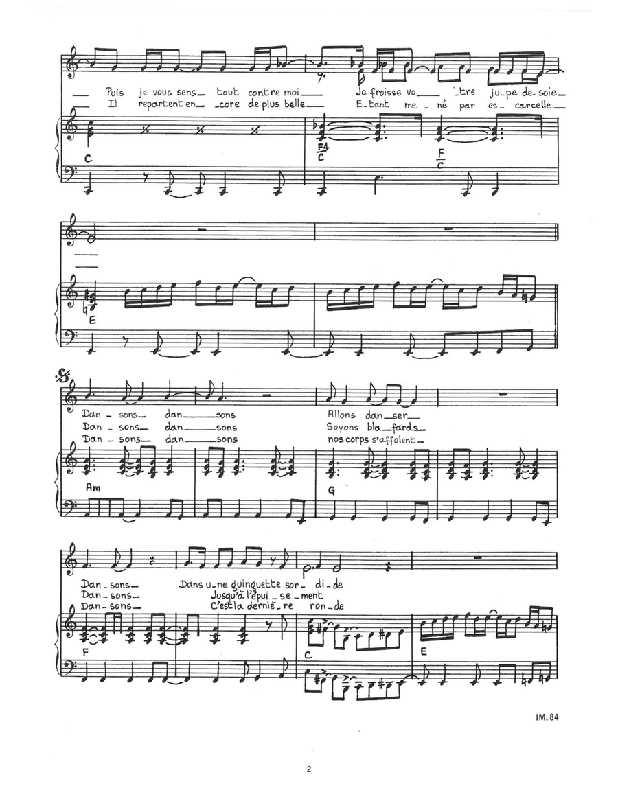 Dansons Dansons Piano, Vocal scores gallery preview page 2