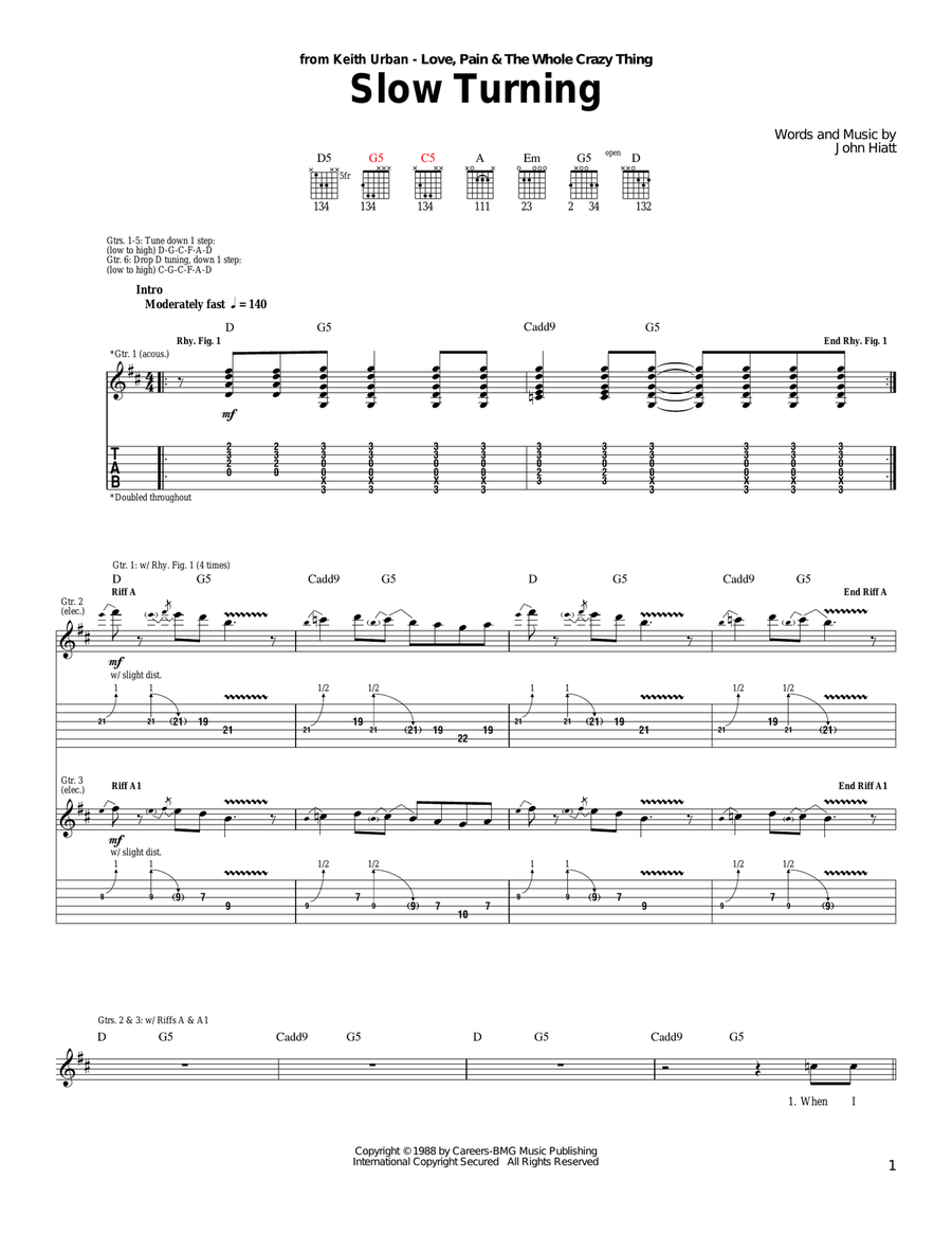 Slow Turning Slow Turning Acoustic Guitar scores gallery preview page 1
