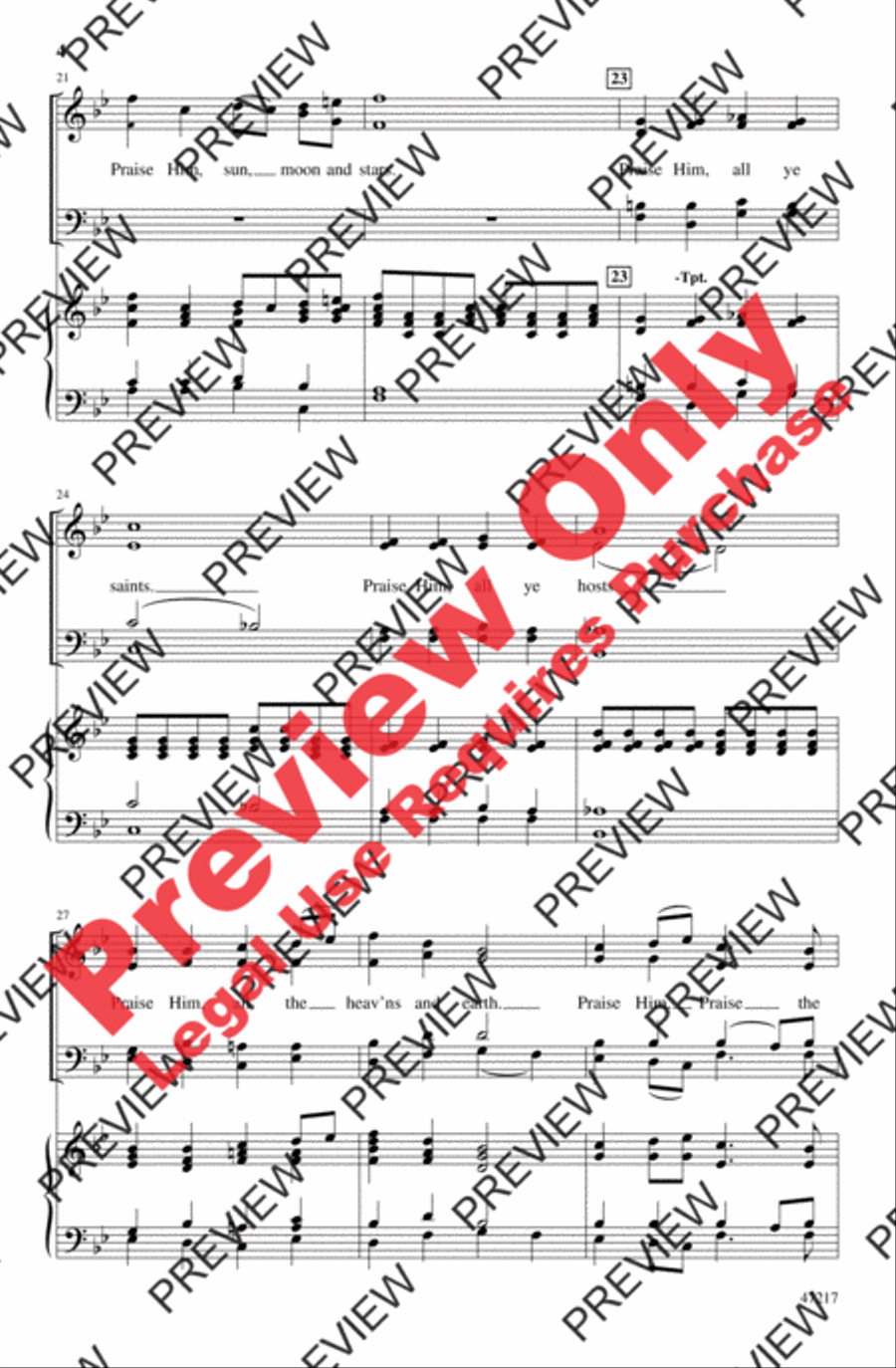 A Psalm of Praise 4-Part scores gallery preview page 4