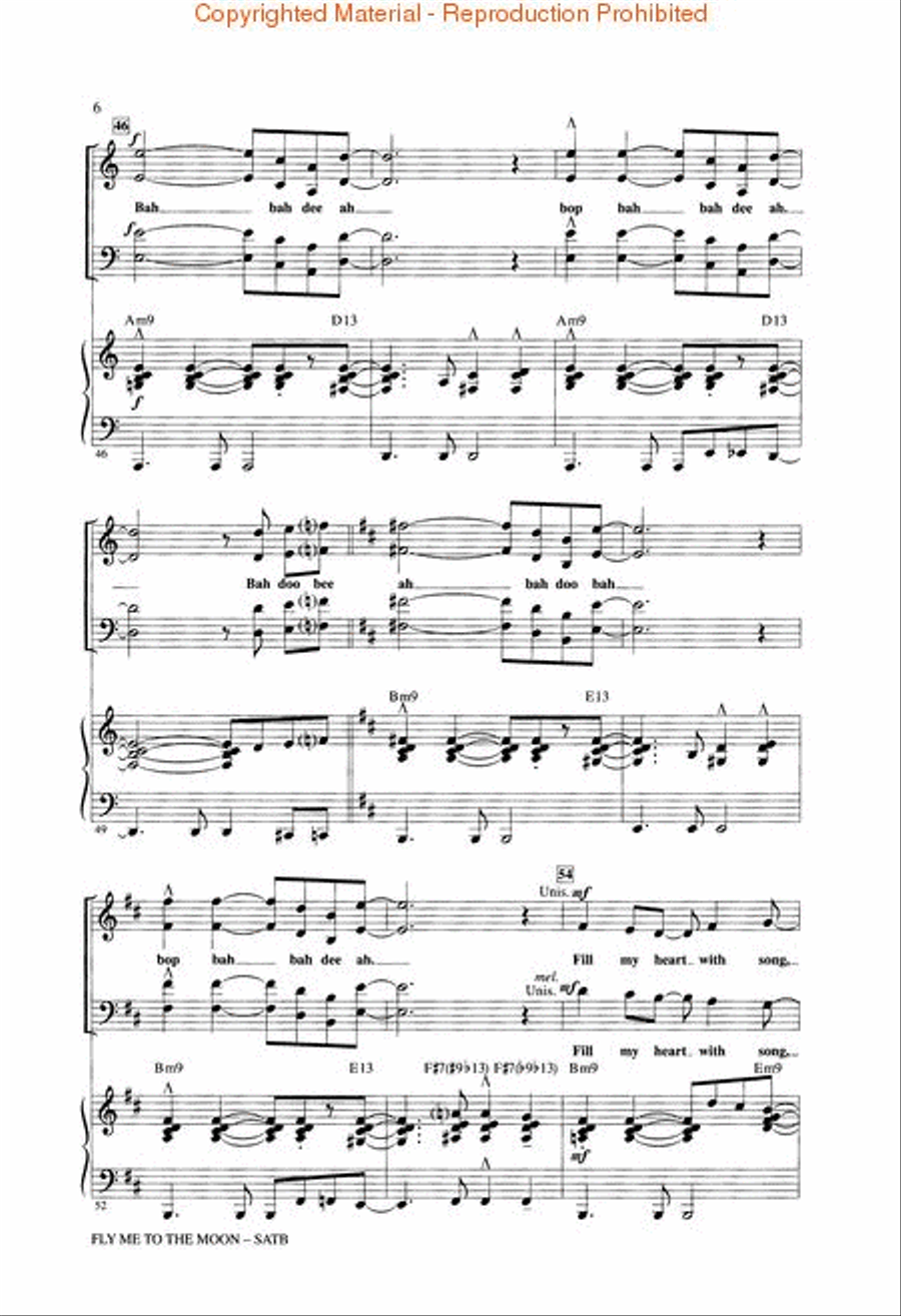 Fly Me to the Moon (In Other Words) 4-Part scores gallery preview page 2