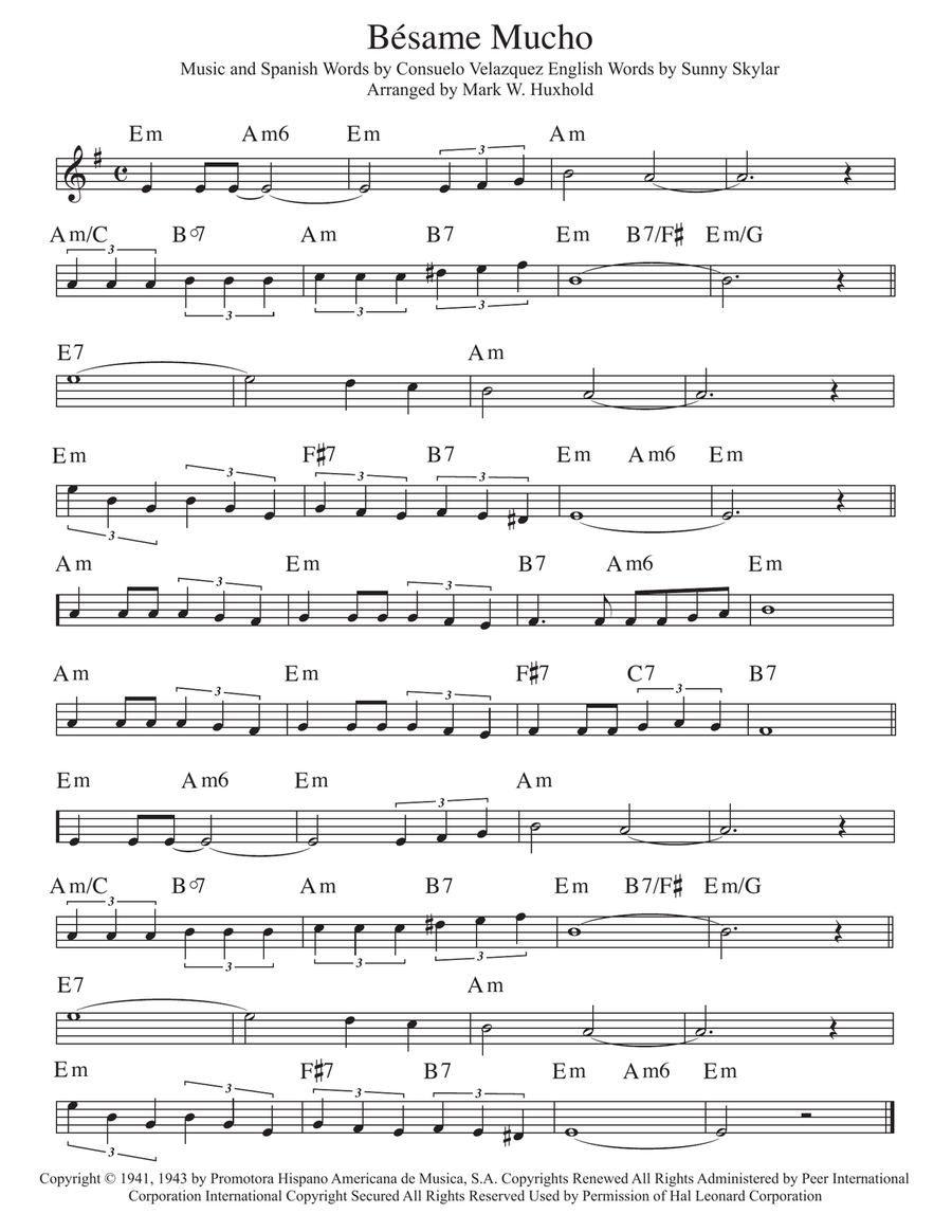 Besame Mucho (Kiss Me Much) Piano scores gallery preview page 3