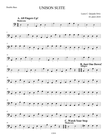 Unison Suite for beginning string orchestra. SCORE & PARTS. image number null