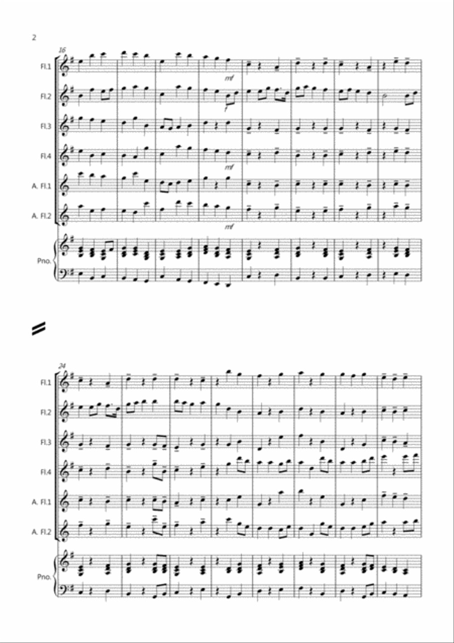 The Can Can for Flute Quartet Flute Quartet scores gallery preview page 2