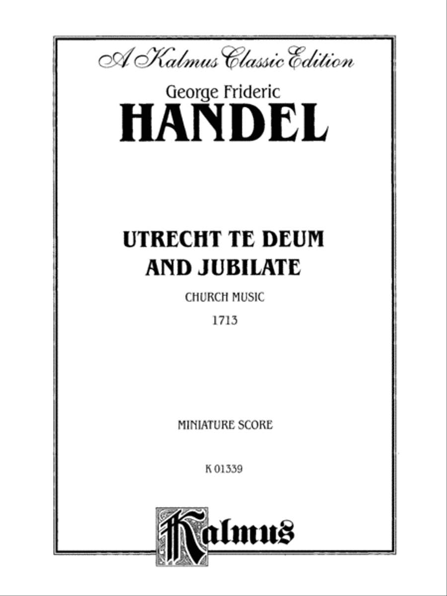 Utrecht Te Deum and Jubilate (1713) 4-Part scores gallery preview page 2