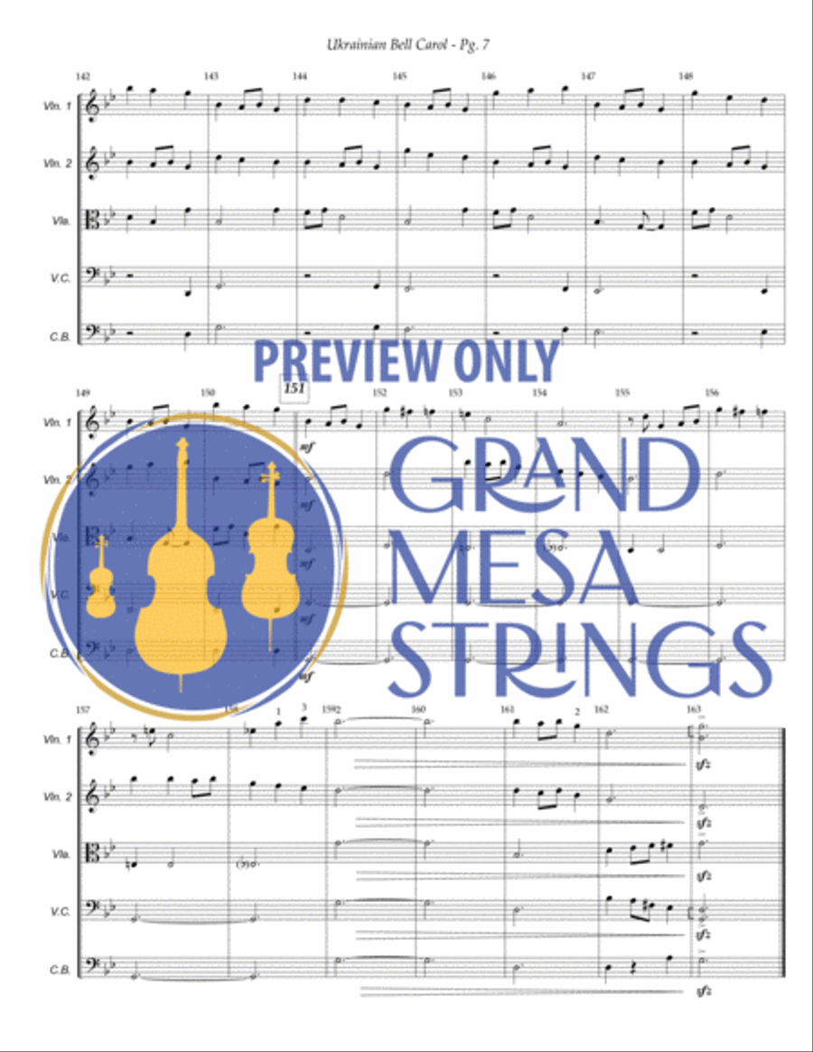 Ukrainian Bell Carol String Orchestra scores gallery preview page 8