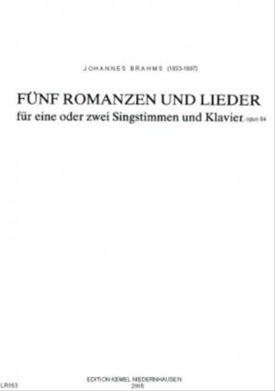 Fünf Romanzen und Lieder Piano Accompaniment scores gallery preview page 1