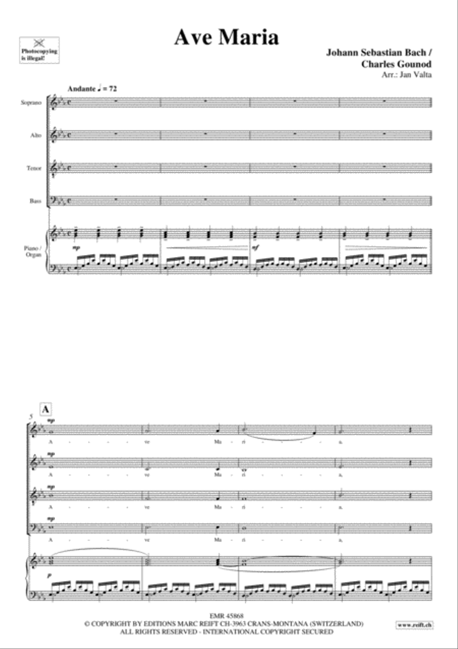 Ave Maria 4-Part scores gallery preview page 4