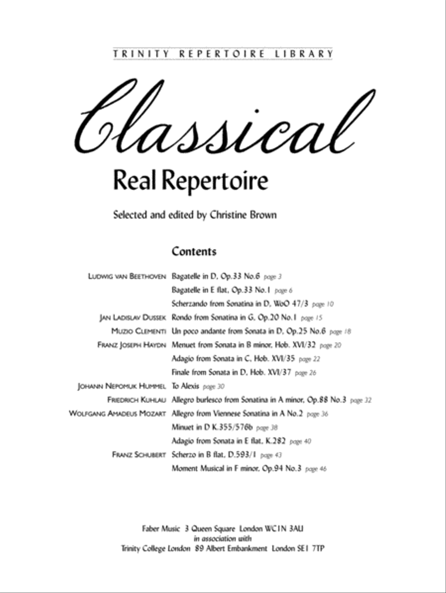 Classical Real Repertoire Piano Solo scores gallery preview page 2