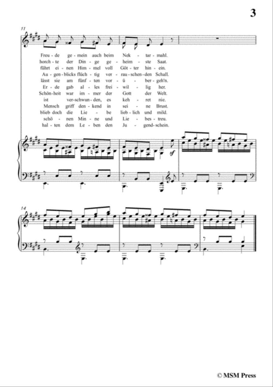 Schubert-Die Vier Weltalter,Op.111 No.3,in E Major,for Voice&Piano Voice scores gallery preview page 5