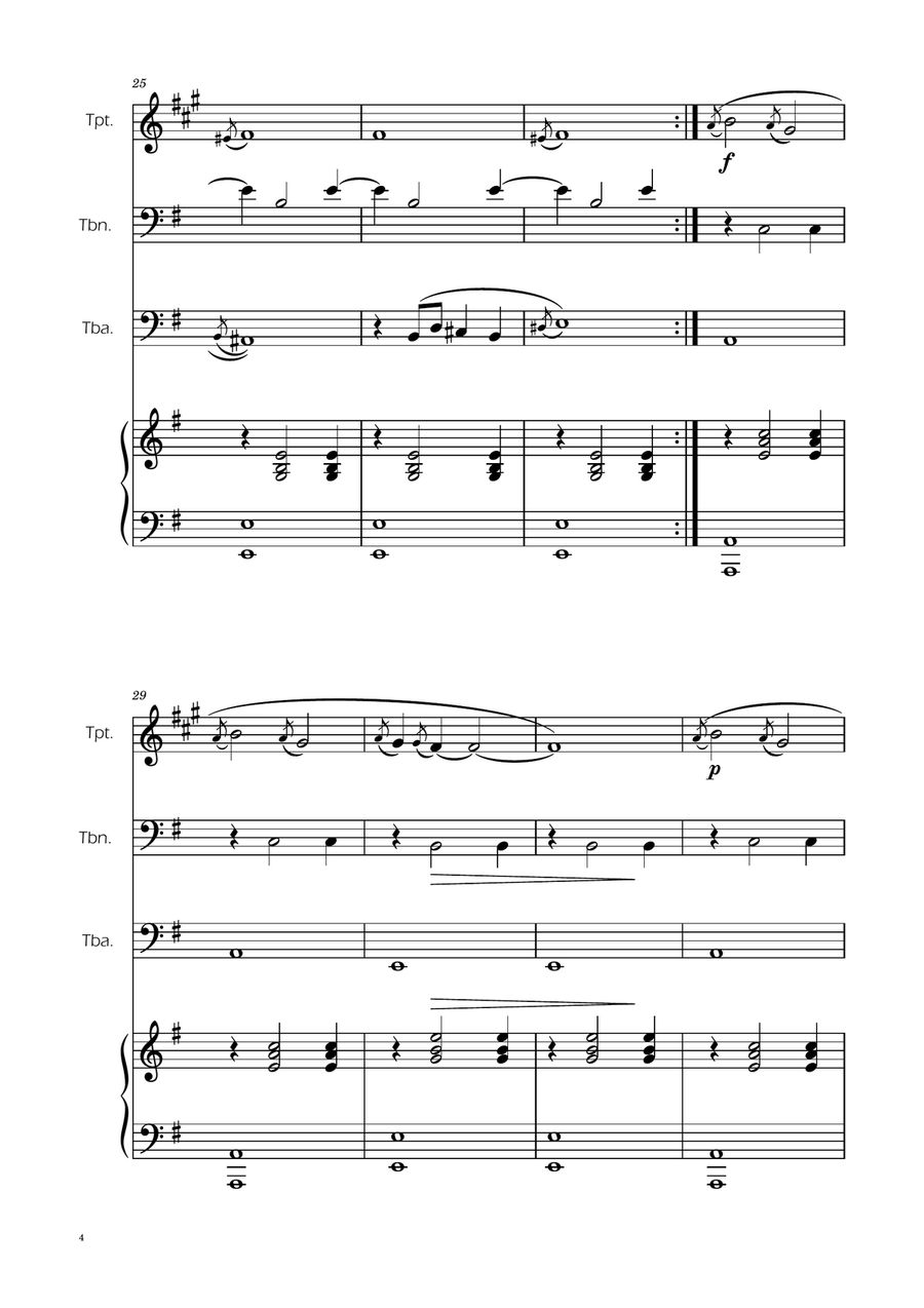 Erik Satie - Gnosienne no1 - Brass Trio w/ Piano Brass Trio scores gallery preview page 4